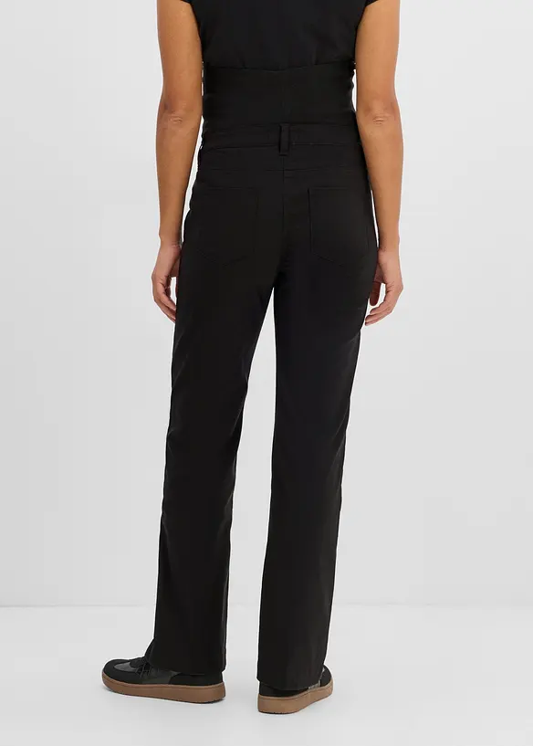 Bequeme Stretch- Umstandshose, Bootcut in schwarz von hinten - bonprix