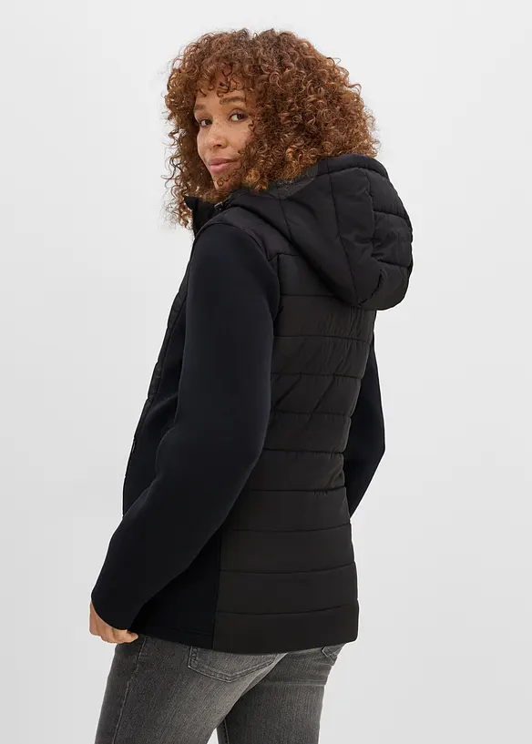 3-in-1 Kombinierte Steppjacke für die Schwangerschaft und danach mit Trageeinsatz (3-tlg. Set) in schwarz von hinten (im Anschnitt) - bonprix