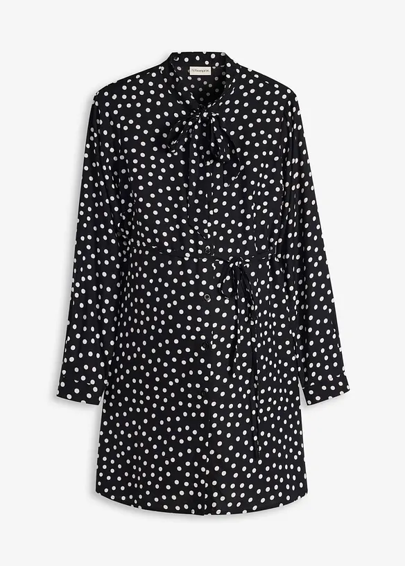 2-in-1 Umstands- und Stillblusenkleid aus fließender Viskose in schwarz von vorne - bonprix