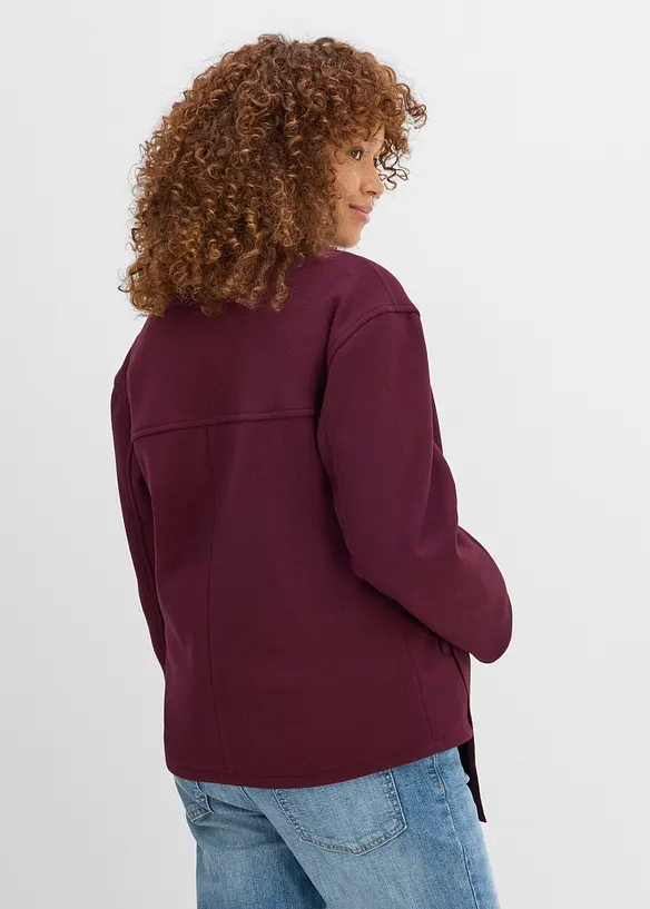 Kurzer Umstands- und Tragejacke mit abnehmbarem Schal (3-tlg. Set) in rot von hinten (im Anschnitt) - bonprix
