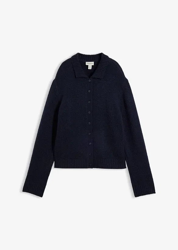 Strickjacke in blau von vorne - bonprix