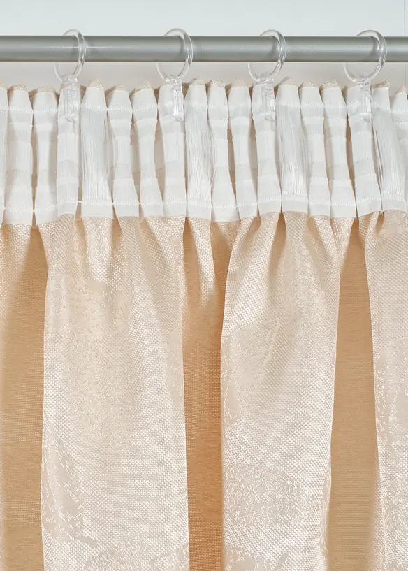 Jacquard Vorhang mit leichtem Glanz (1er Pack) in beige - bonprix
