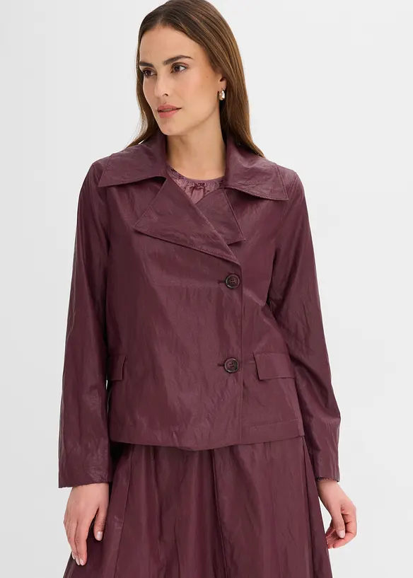 Lederimitat Jacke in Crash-Optik in rot von vorne (im Anschnitt) - bonprix