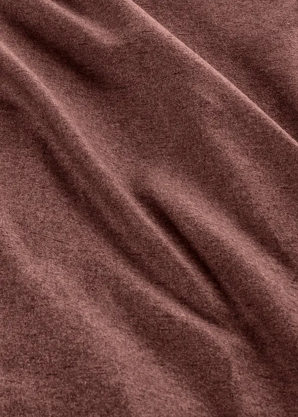 Biber-Bettwäsche in Leinenoptik in braun (Detailaufnahme) - bonprix