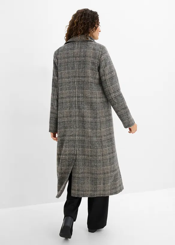 Mantel mit Karomuster in grau von hinten (Totalaufnahme) - bonprix