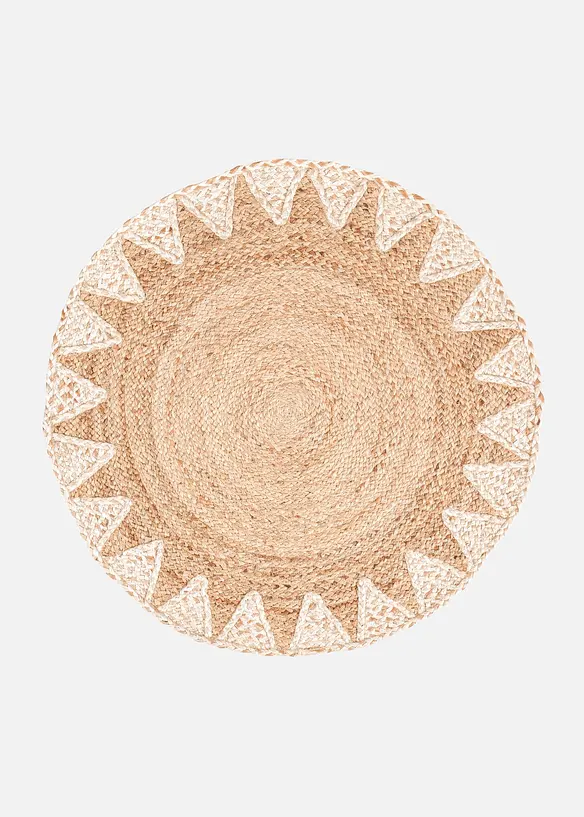 Runder Jute-Teppich in beige von vorne - bonprix