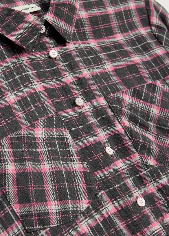 Flanellhemd aus reiner Bio-Baumwolle in pink - bonprix