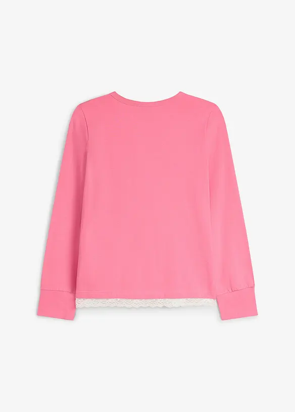 Henleyshirt 2-in-1 Look in pink von hinten - bonprix