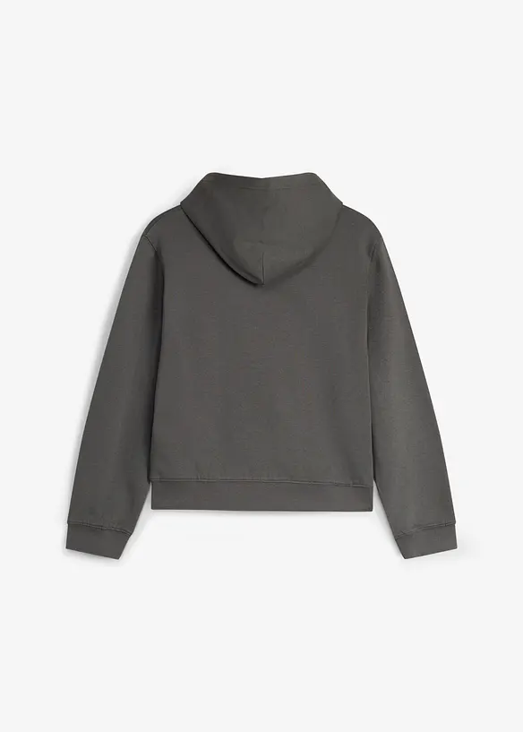 Hoodie aus weicher Bio-Baumwolle in grau von hinten - bonprix