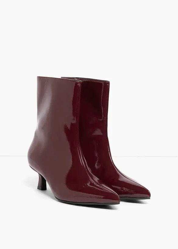 Stiefeletten in Lack-Optik in rot - bonprix