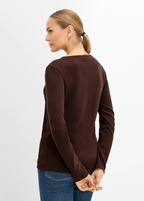 2-in-1 Umstandsstrickjacke mit Stillfunktion in braun von hinten (im Anschnitt) - bonprix 2-in-1 Umstandsstrickjacke mit Stillfunktion in braun von hinten (im Anschnitt) - bonprix