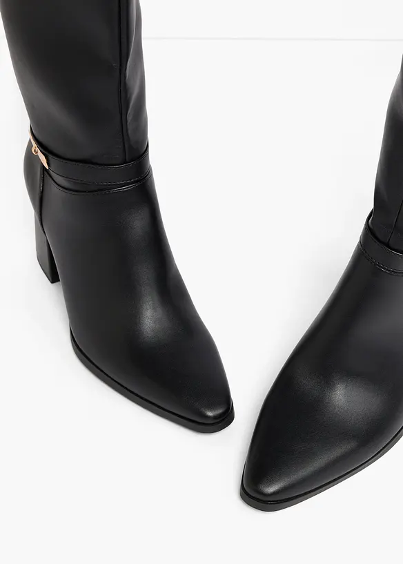 Stiefel mit Schnalle in schwarz - bonprix