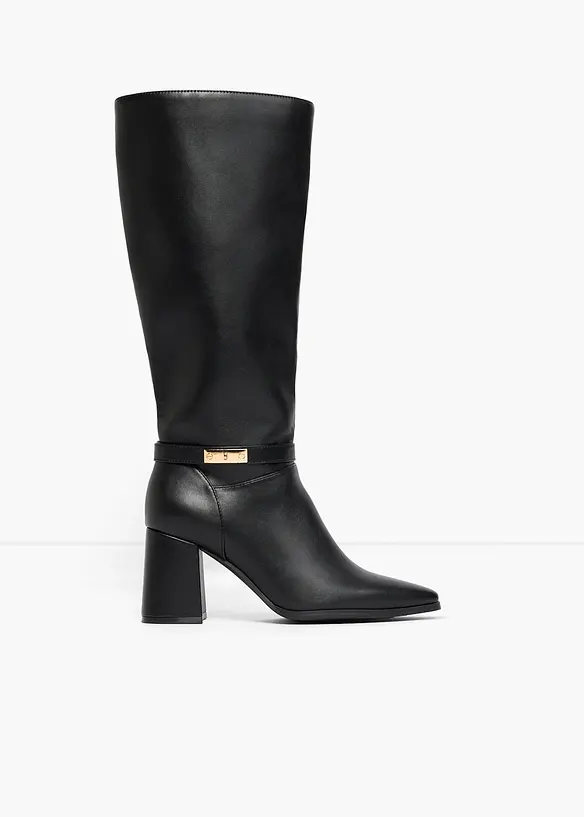 Stiefel mit Schnalle in schwarz - bonprix