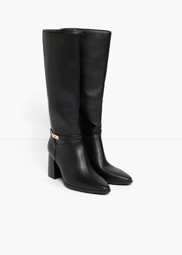 Stiefel mit Schnalle in schwarz - bonprix