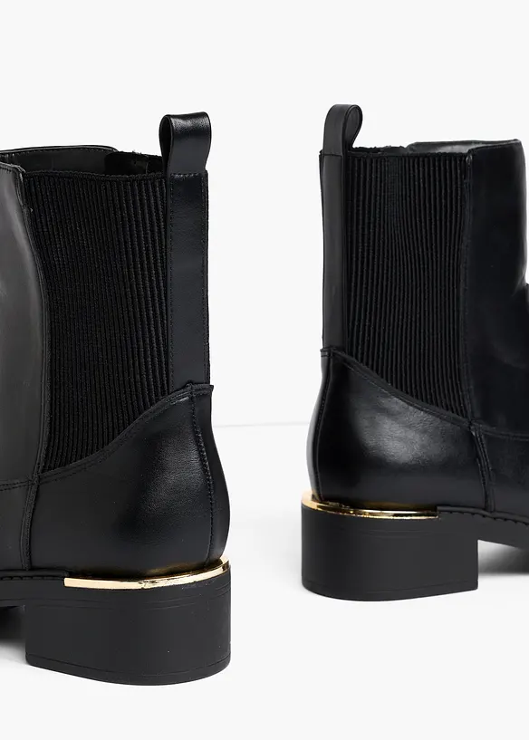 Boots mit Elastikeinsatz in schwarz - bonprix