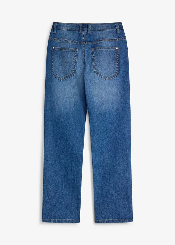 Regular-Fit-Stretchjeans mit verstellbarem Bund, Straight in blau von hinten - bonprix Regular-Fit-Stretchjeans mit verstellbarem Bund, Straight in blau von hinten - bonprix