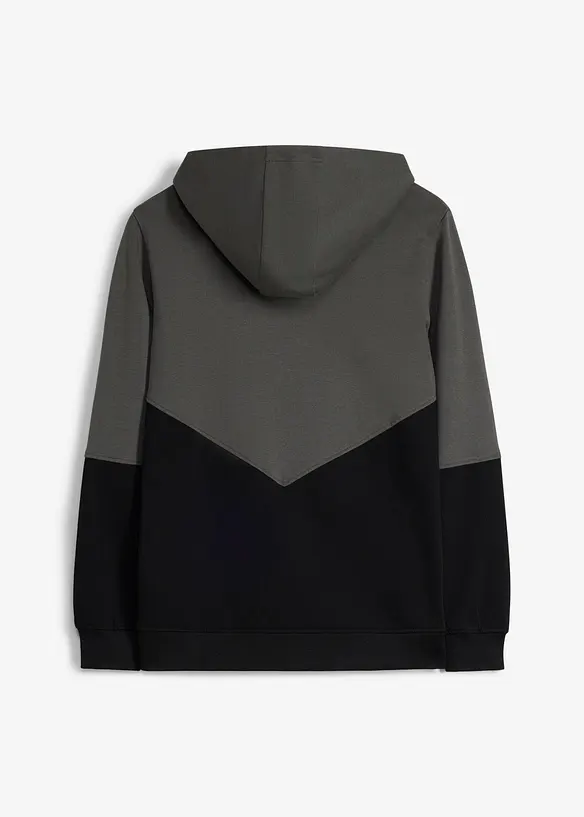 Sweatjacke aus weicher Bio-Baumwolle in grau von hinten - bonprix