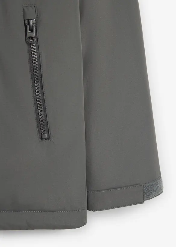 Wasserabweisende Funktions-Jacke mit abnehmbarer Kapuze in grau - bonprix