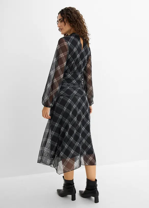 Jerseykleid aus feinem Mesh in schwarz von hinten (Totalaufnahme) - bonprix Jerseykleid aus feinem Mesh in schwarz von hinten (Totalaufnahme) - bonprix