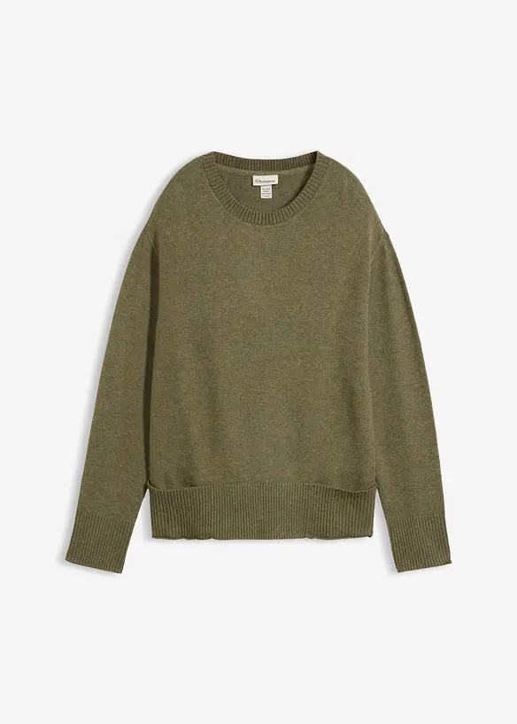 Pullover aus Viskose-Mix in grün von vorne - bonprix
