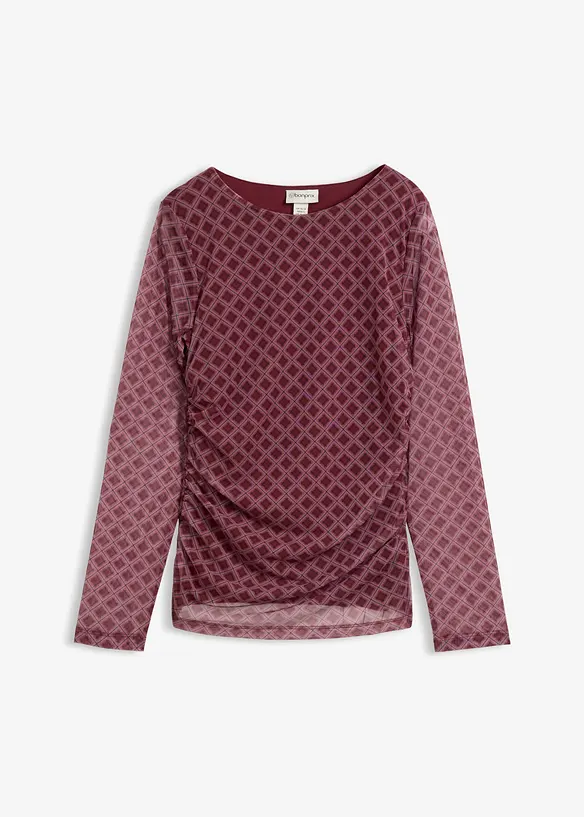 Langarmshirt aus feinem Mesh in rot von vorne - bonprix Langarmshirt aus feinem Mesh in rot von vorne - bonprix