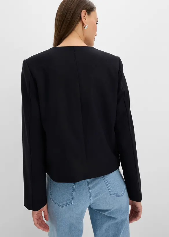 Kurze Blazerjacke in grau von hinten (im Anschnitt) - bonprix