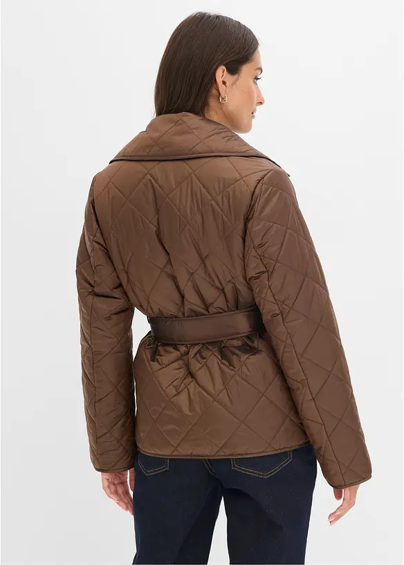 Leicht wattierte Steppjacke in braun von hinten (im Anschnitt) - bonprix