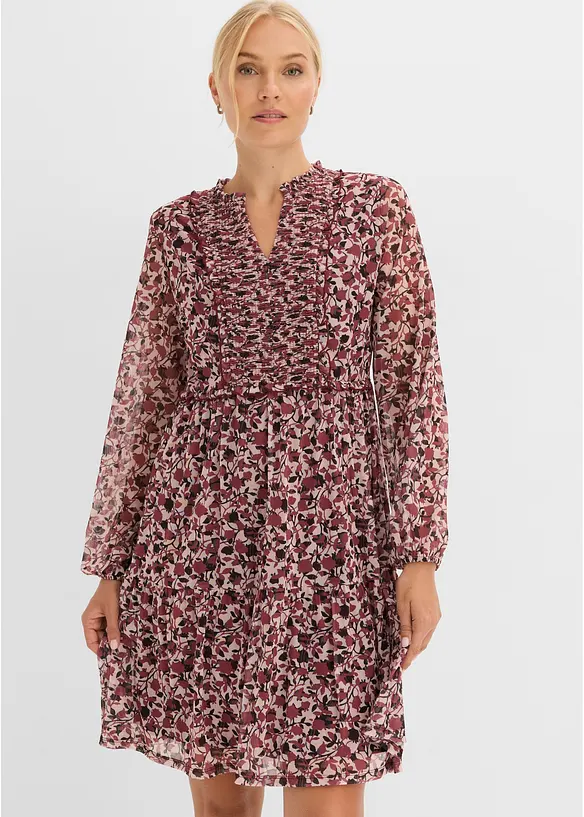 Jerseykleid aus feinem Mesh in rot von vorne (Totalaufnahme) - bonprix Jerseykleid aus feinem Mesh in rot von vorne (Totalaufnahme) - bonprix