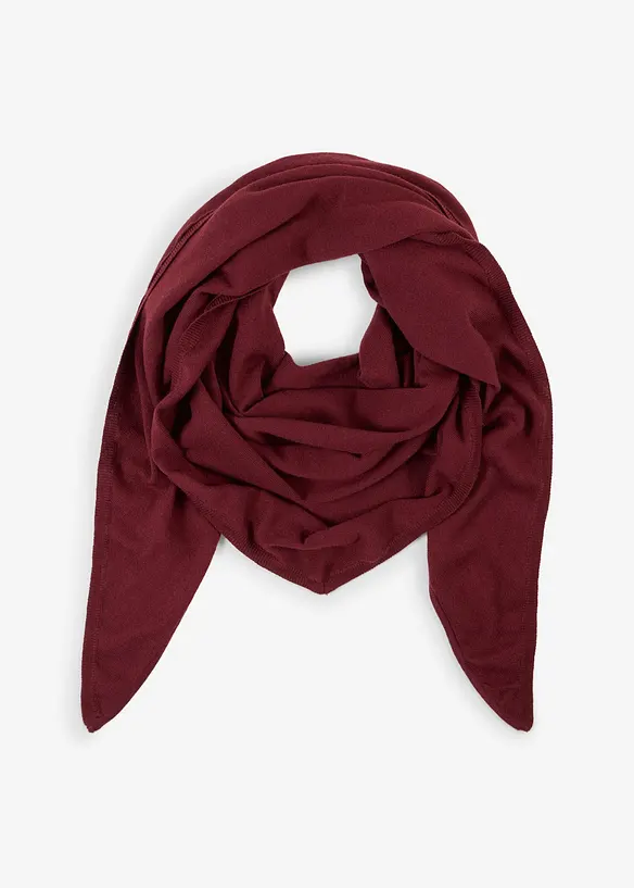 Feinstrick-Dreiecksschal mit Merinowolle in rot von vorne - bonprix