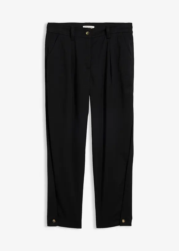 Barrel-Hose aus Viskose-Mix in schwarz von vorne - bonprix Barrel-Hose aus Viskose-Mix in schwarz von vorne - bonprix