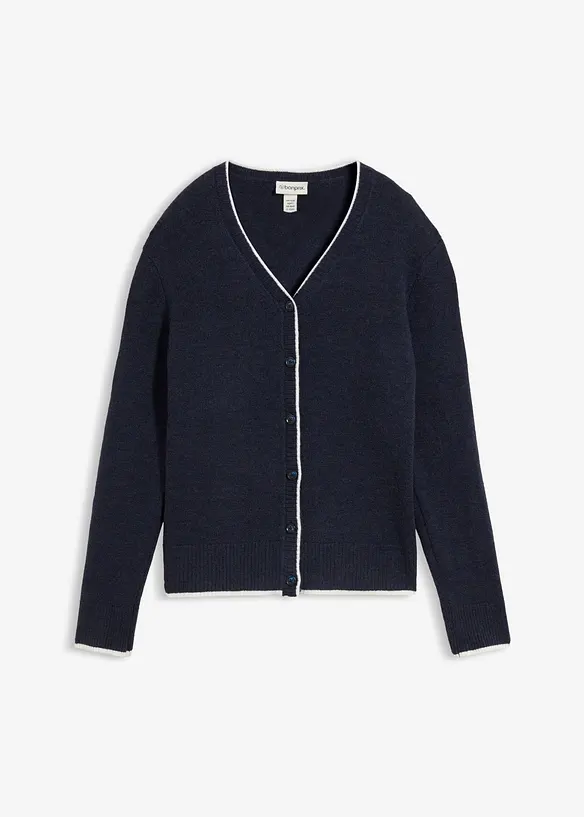 Strickjacke in blau von vorne - bonprix