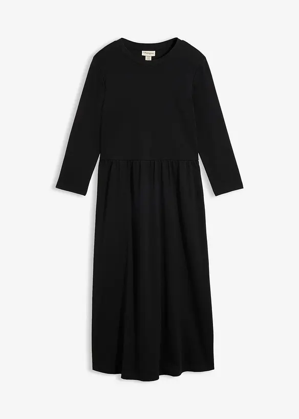 Shirtkleid aus reiner Bio-Baumwolle in schwarz von vorne - bonprix Shirtkleid aus reiner Bio-Baumwolle in schwarz von vorne - bonprix