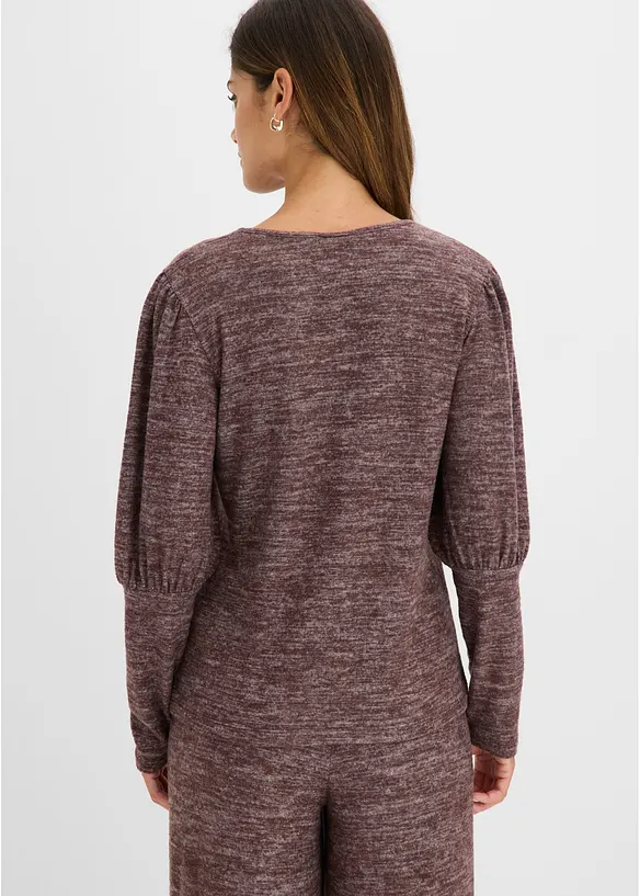 Langarmshirt aus weicher Viskose in braun von hinten (im Anschnitt) - bonprix Langarmshirt aus weicher Viskose in braun von hinten (im Anschnitt) - bonprix