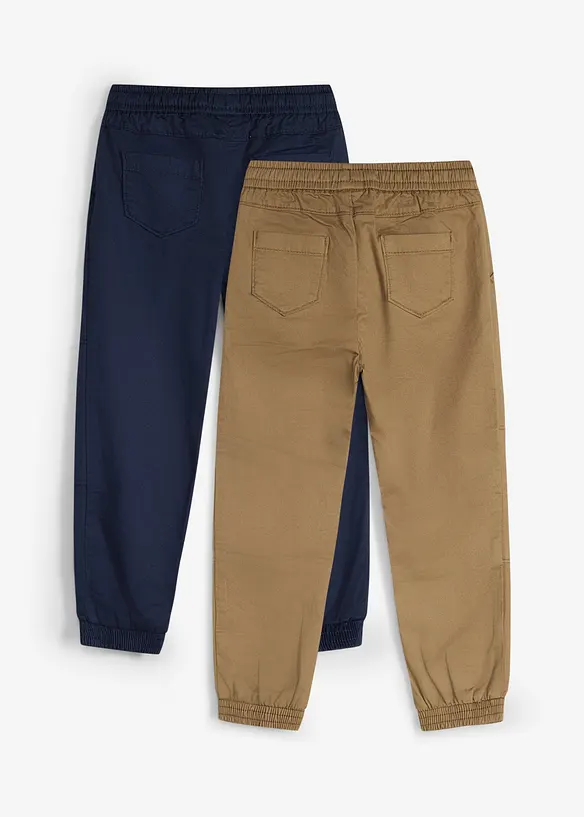 Regular Fit Stretch-Schlupfhose (2er Pack) in blau von hinten - bonprix