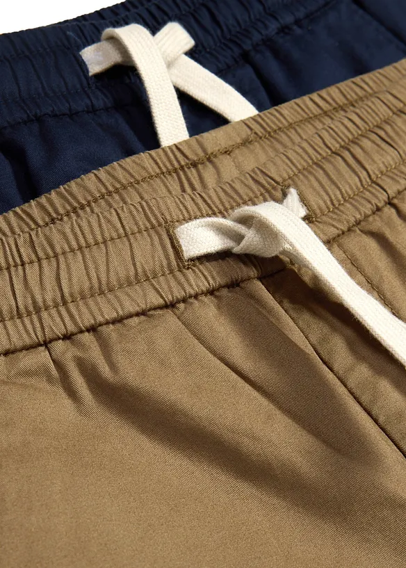 Regular Fit Stretch-Schlupfhose (2er Pack) in blau - bonprix