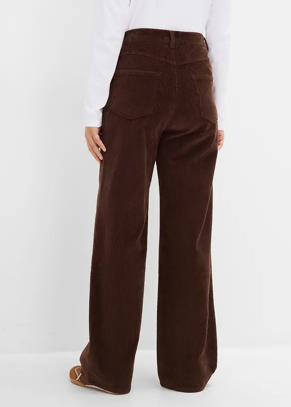 High-Waist-Cordhose aus Baumwoll-Mix in braun von hinten - bonprix High-Waist-Cordhose aus Baumwoll-Mix in braun von hinten - bonprix