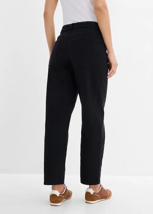 Barrel-Hose aus Baumwoll-Mix in schwarz von hinten - bonprix