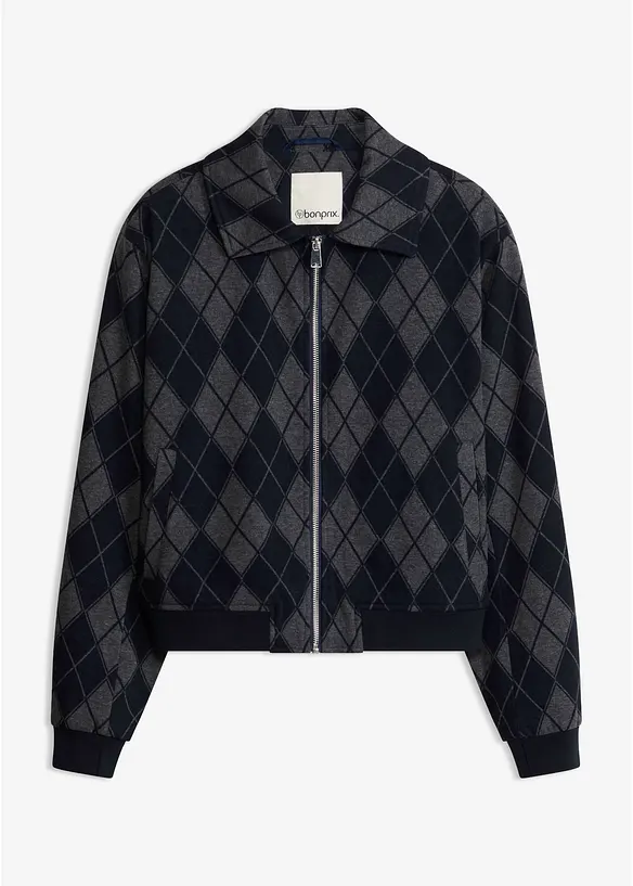 Blouson in Wolloptik in grau von vorne - bonprix