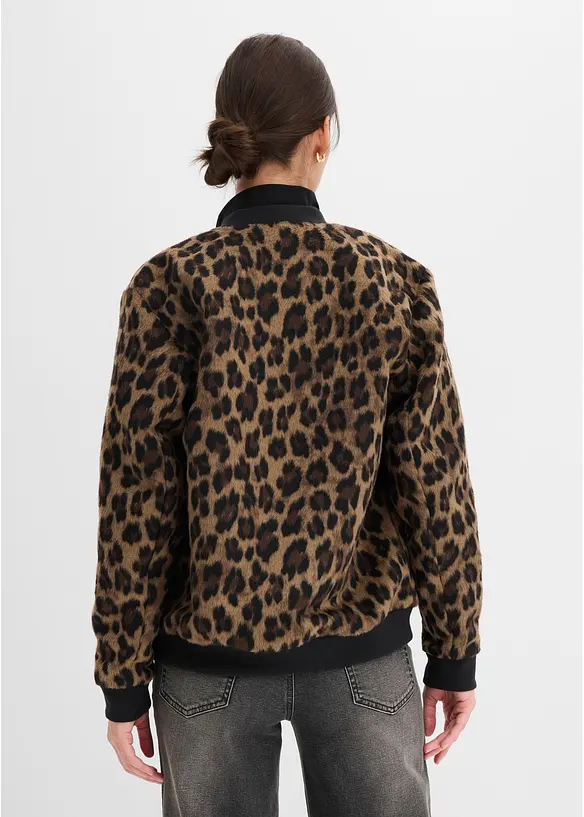 Blouson in Wolloptik in braun von hinten (im Anschnitt) - bonprix