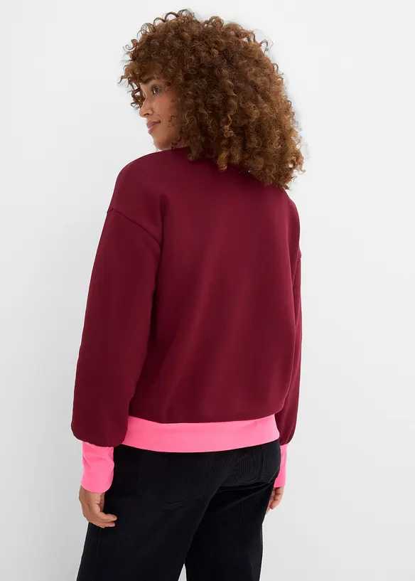 Sweatshirt aus Baumwoll-Mix in rot von hinten (im Anschnitt) - bonprix Sweatshirt aus Baumwoll-Mix in rot von hinten (im Anschnitt) - bonprix
