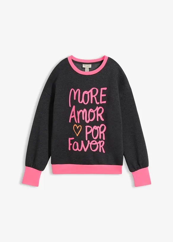 Sweatshirt aus Baumwoll-Mix in grau von vorne - bonprix Sweatshirt aus Baumwoll-Mix in grau von vorne - bonprix