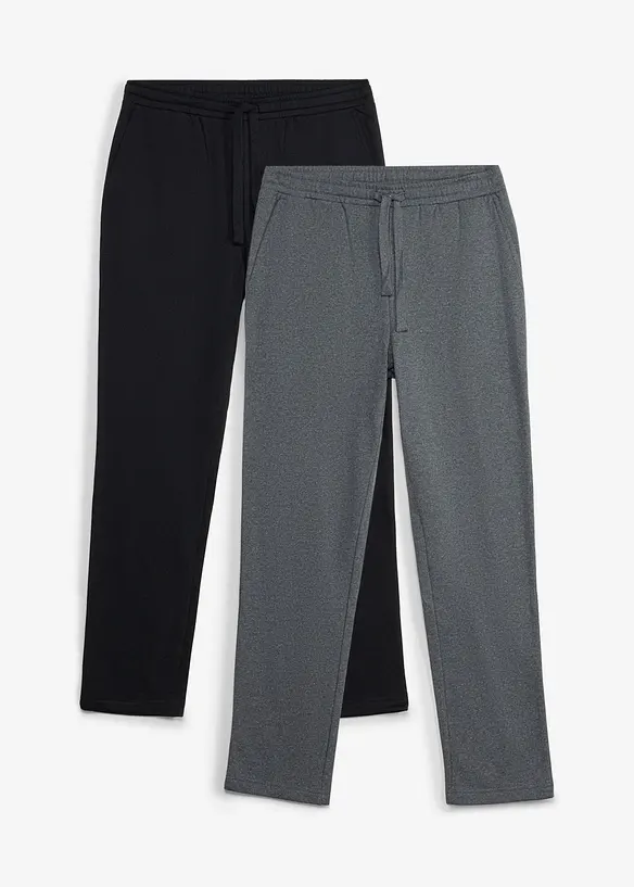 Jogginghose (2er Pack) in grau von vorne - bonprix