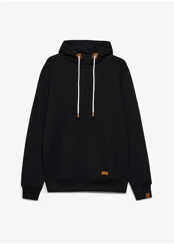 Hoodie in Regular Fit in schwarz von vorne - bonprix