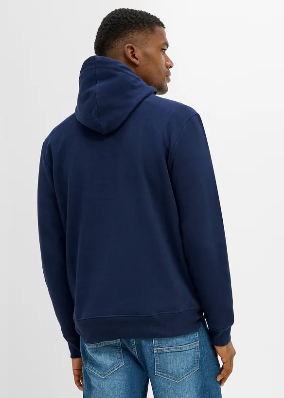 Hoodie in Regular Fit in blau von hinten (im Anschnitt) - bonprix