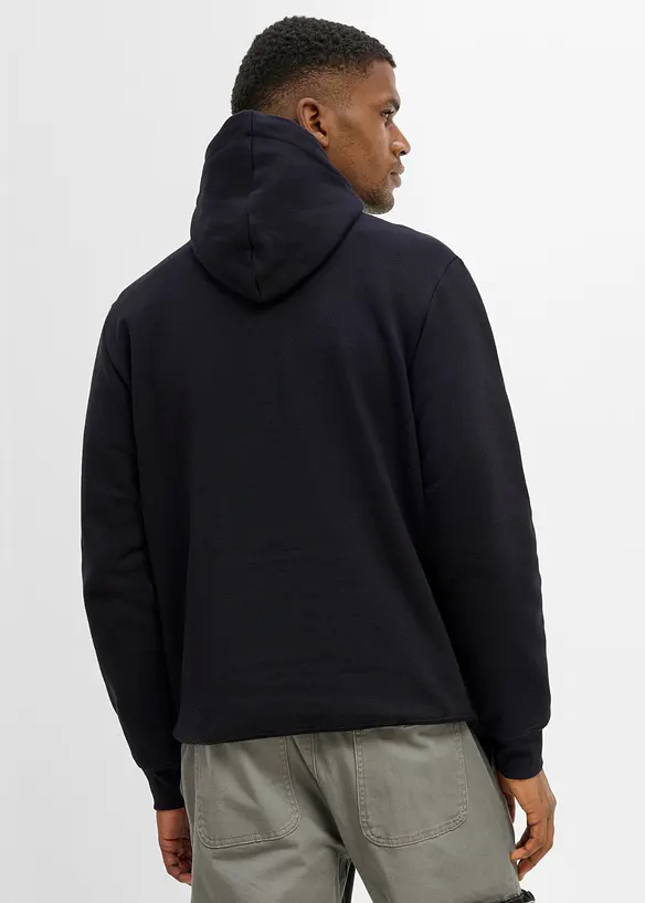 Hoodie in Regular Fit in schwarz von hinten (im Anschnitt) - bonprix