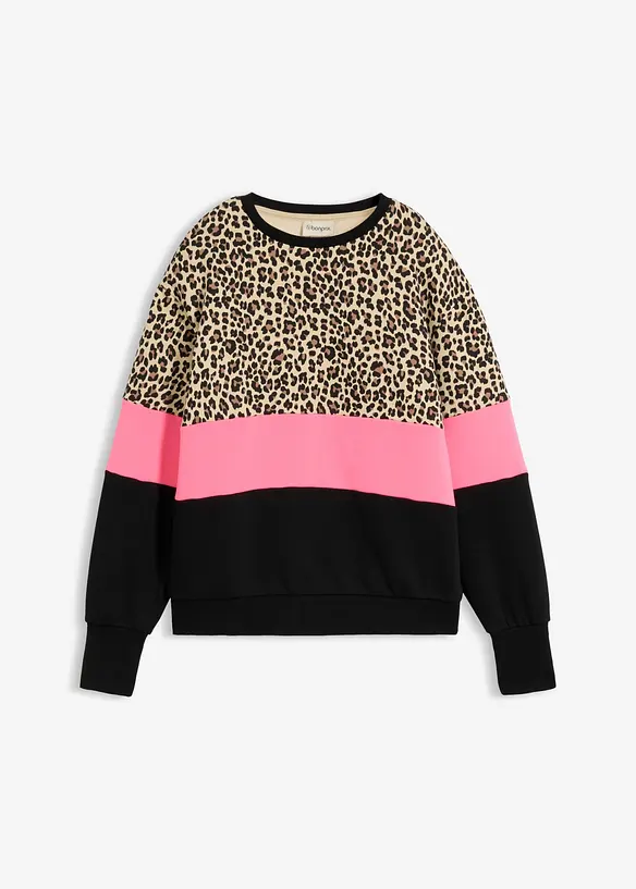 Sweatshirt aus Baumwoll-Mix in schwarz von vorne - bonprix Sweatshirt aus Baumwoll-Mix in schwarz von vorne - bonprix