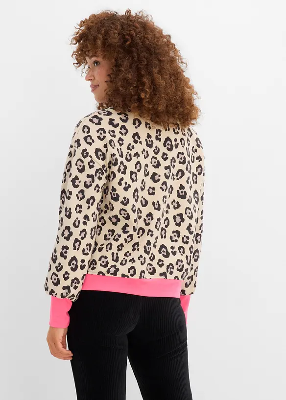 Sweatshirt aus Baumwoll-Mix in beige von hinten (im Anschnitt) - bonprix Sweatshirt aus Baumwoll-Mix in beige von hinten (im Anschnitt) - bonprix