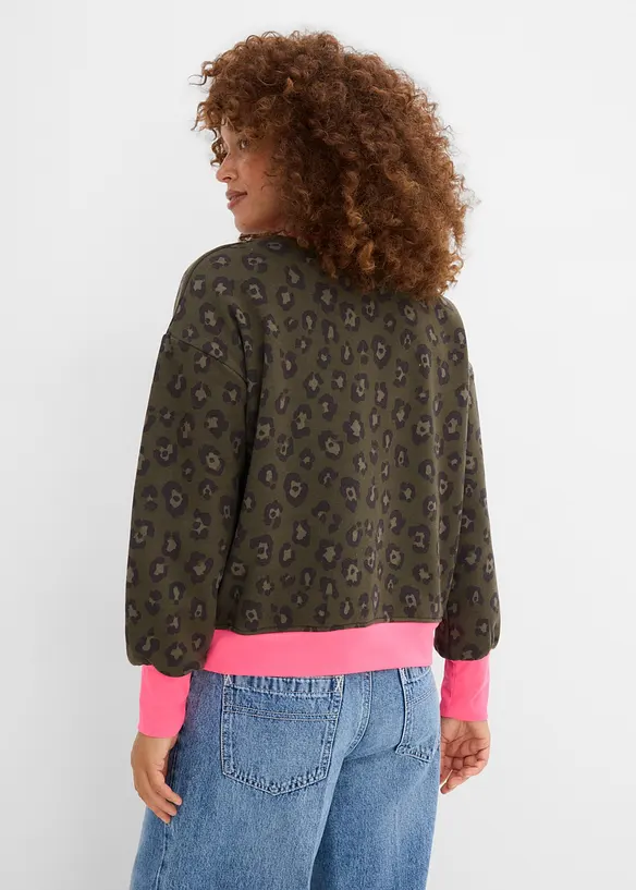 Sweatshirt aus Baumwoll-Mix in grün von hinten (im Anschnitt) - bonprix Sweatshirt aus Baumwoll-Mix in grün von hinten (im Anschnitt) - bonprix