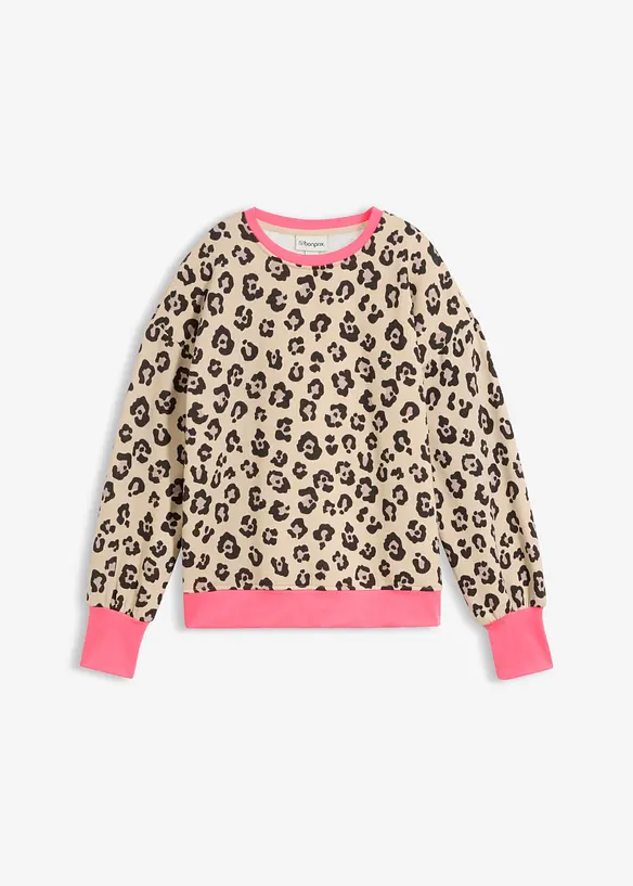Sweatshirt aus Baumwoll-Mix in beige von vorne - bonprix Sweatshirt aus Baumwoll-Mix in beige von vorne - bonprix