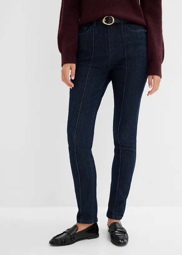 Skinny-Jeans High Waist in blau von vorne - bonprix